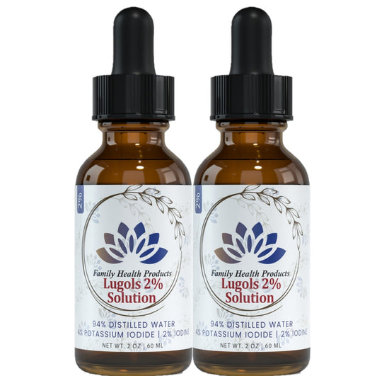 Lugols Iodine Solution 2% 2oz Twin Pack |Liquid Iodine Drop Potassium Iodide Solution Liquid Drops | Family Health Products